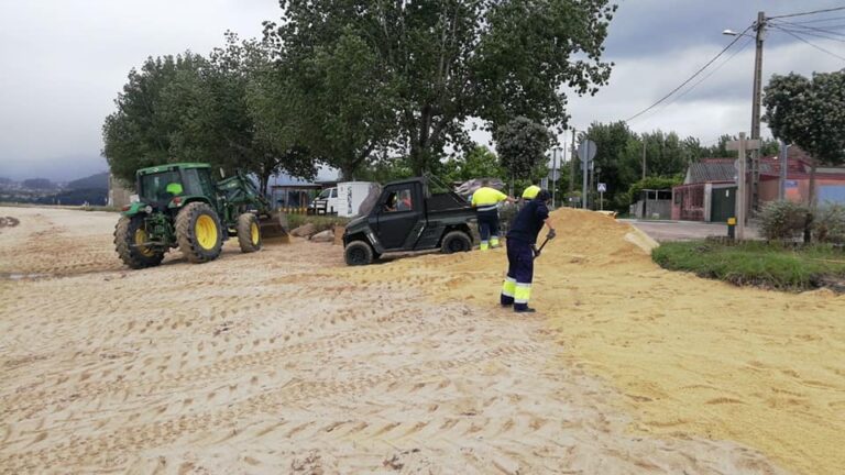 retirada de algas en Cesantes